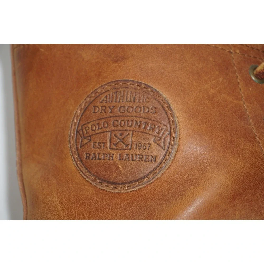Ralph Lauren Polo Country Ranger Boots Brown Leather Buckle Men's Size 9.5D